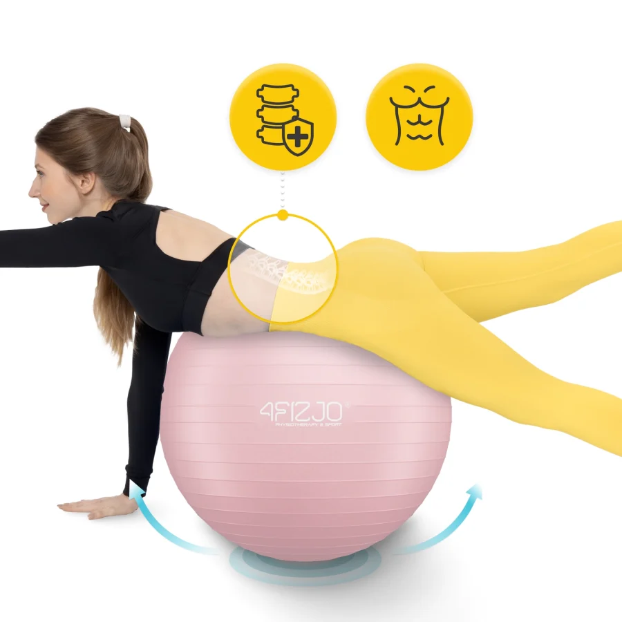 Treningsball 65 cm rosa – bilde 2 av 8