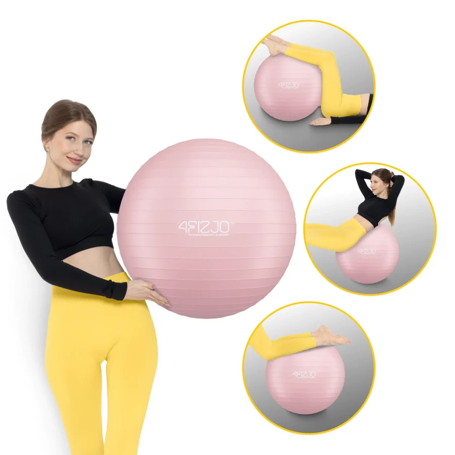 Treningsball 65 cm rosa – bilde 3 av 8