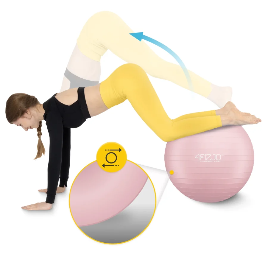 Treningsball 65 cm rosa – bilde 7 av 8