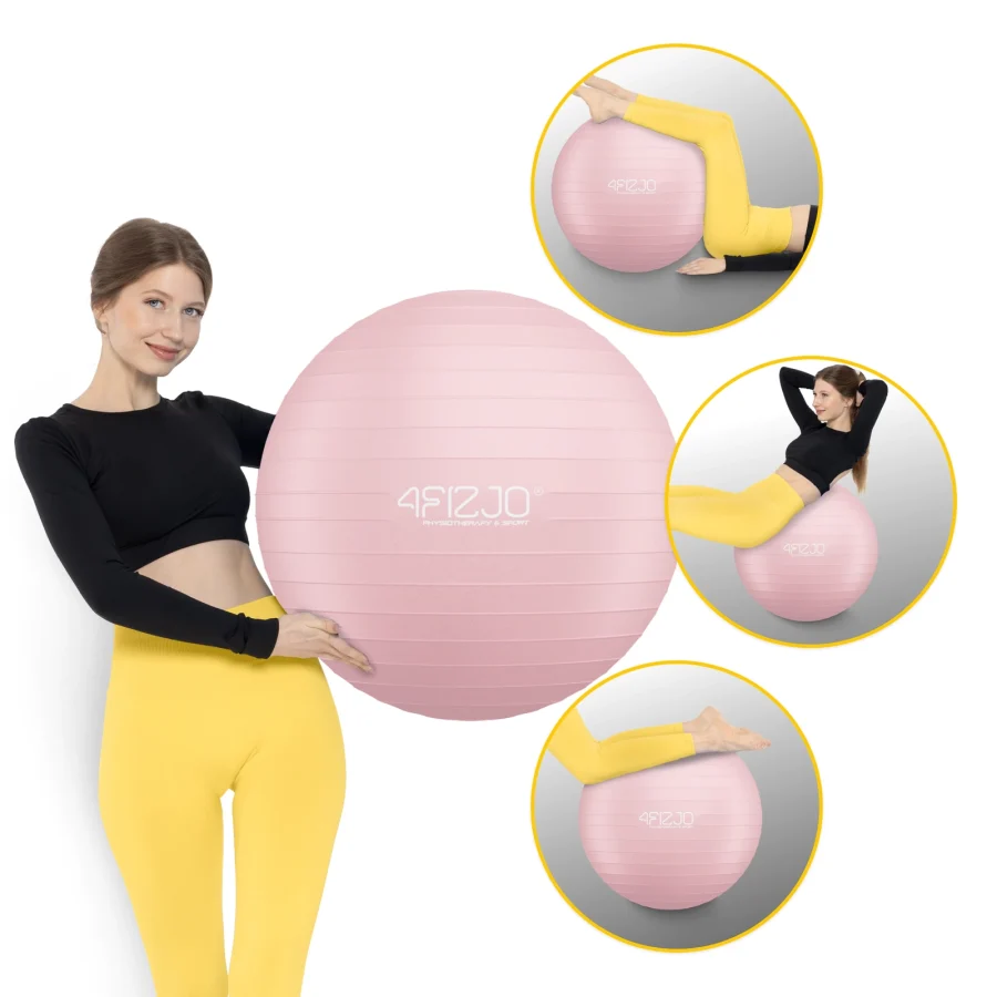 Treningsball 75 cm rosa – bilde 2 av 8