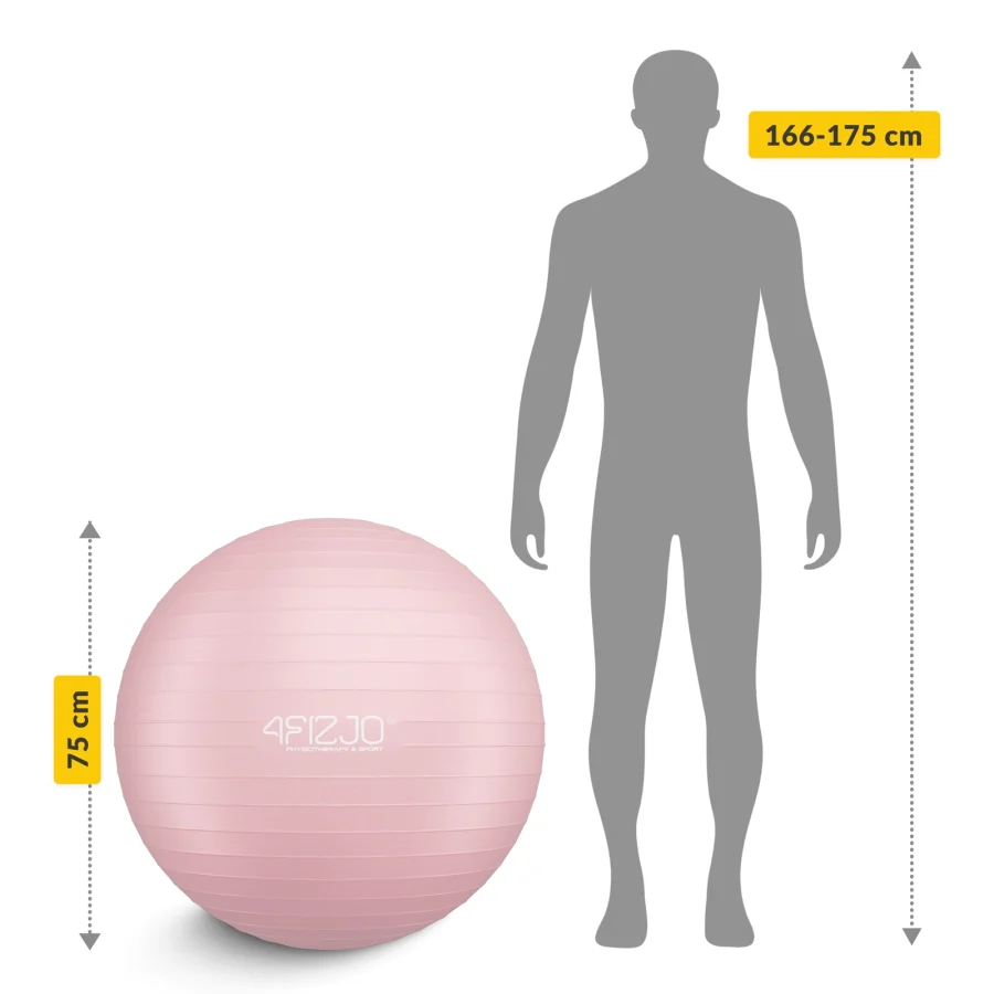 Treningsball 75 cm rosa – bilde 5 av 8
