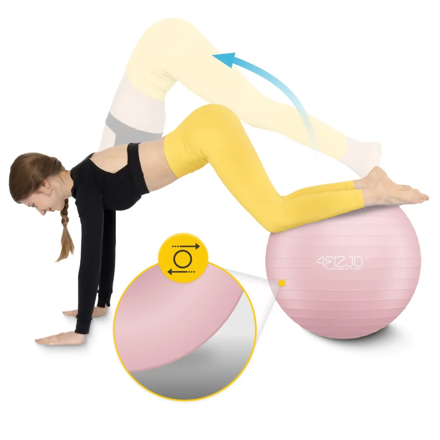Treningsball 75 cm rosa – bilde 6 av 8
