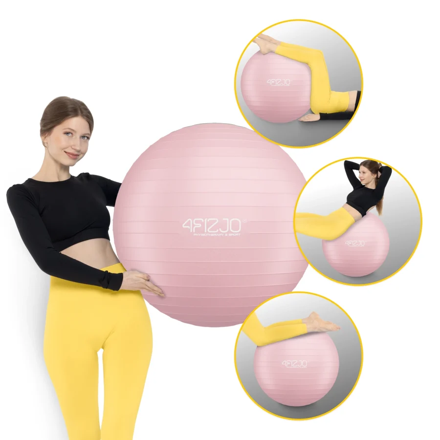 Treningsball 85 cm rosa – bilde 2 av 8