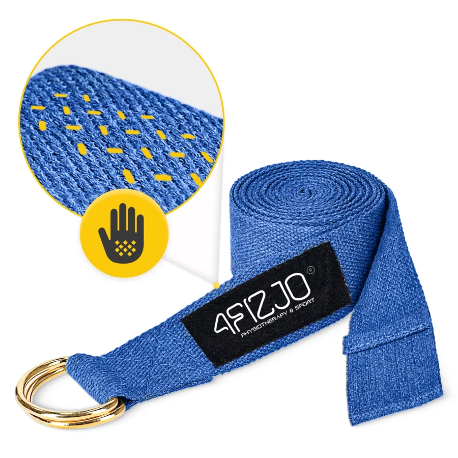 Yogastropp i bomull – 300 × 4 cm, marineblå – bilde 6 av 8