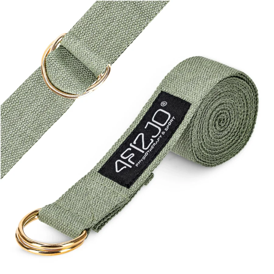 Yogastropp i bomull – 300 × 4 cm, khaki – bilde 1 av 8