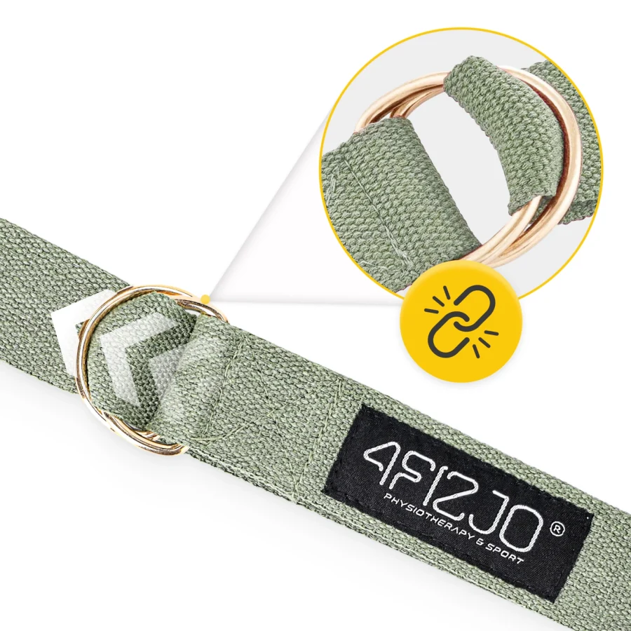 Yogastropp i bomull – 300 × 4 cm, khaki – bilde 6 av 8
