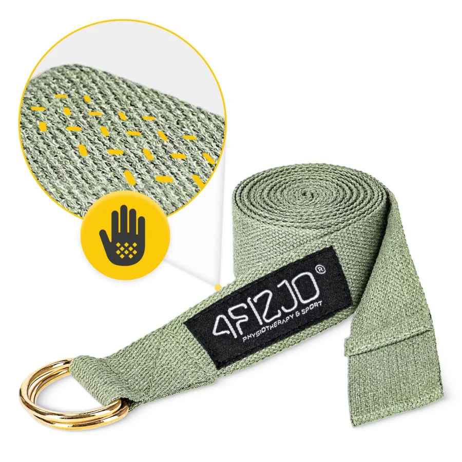 Yogastropp i bomull – 300 × 4 cm, khaki – bilde 7 av 8