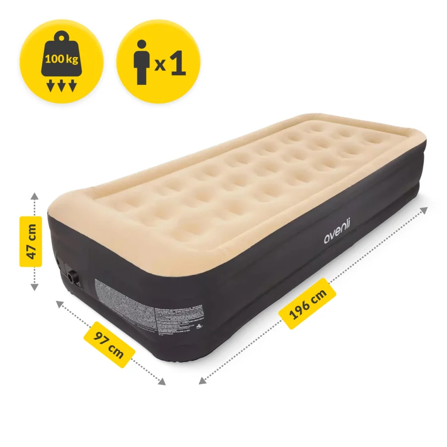 Enkel luftmadrass 196 × 97 × 47 cm – Avenli – bilde 2 av 6