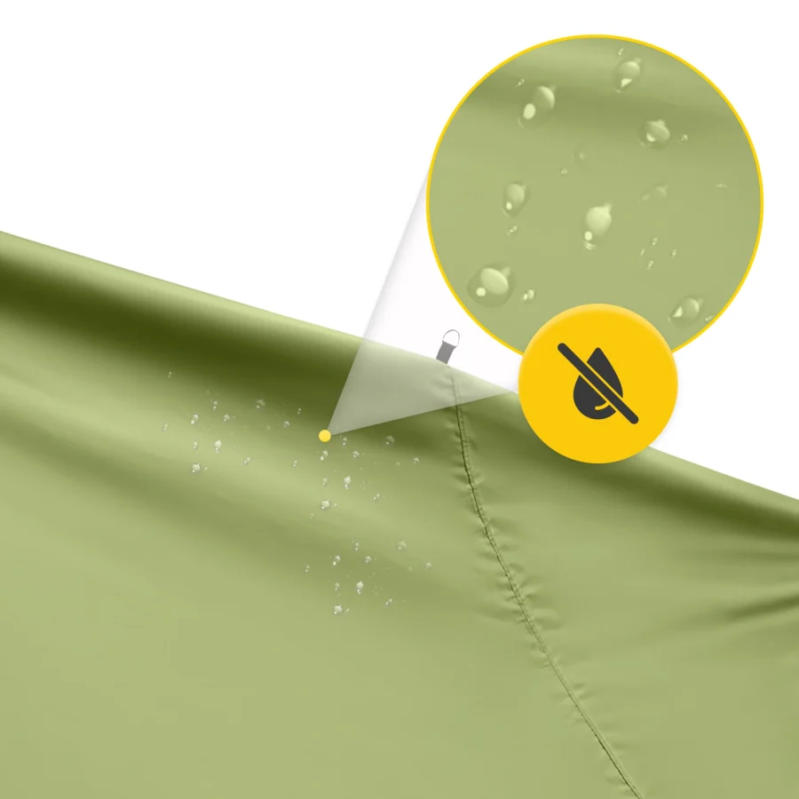 Vanntett tarp til camping – 300 × 300 cm, grønn – bilde 3 av 8