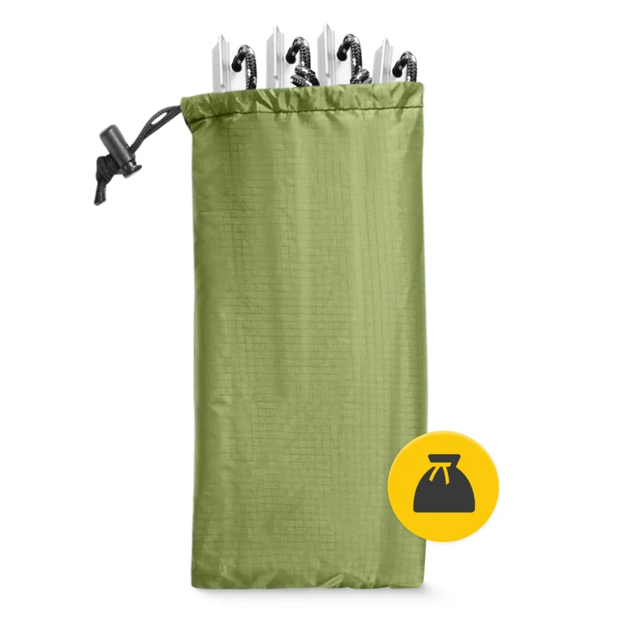 Vanntett tarp til camping – 300 × 300 cm, grønn – bilde 6 av 8