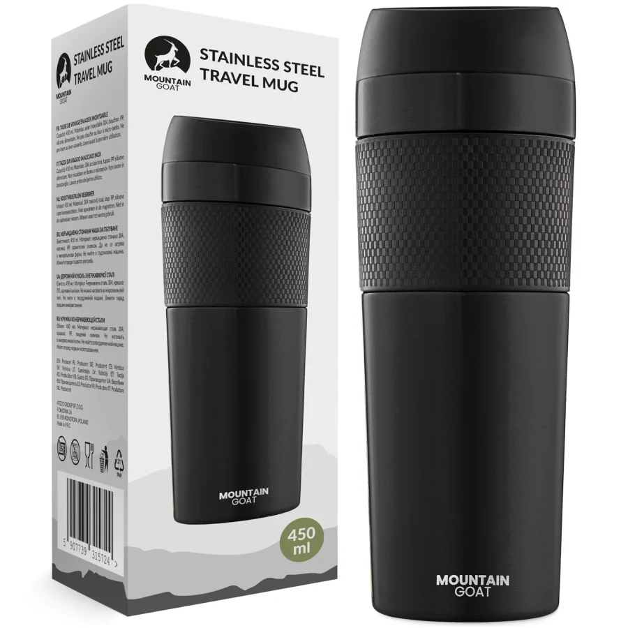 Termokrus travel 400 ml svart – Mountain Goat – bilde 1 av 8