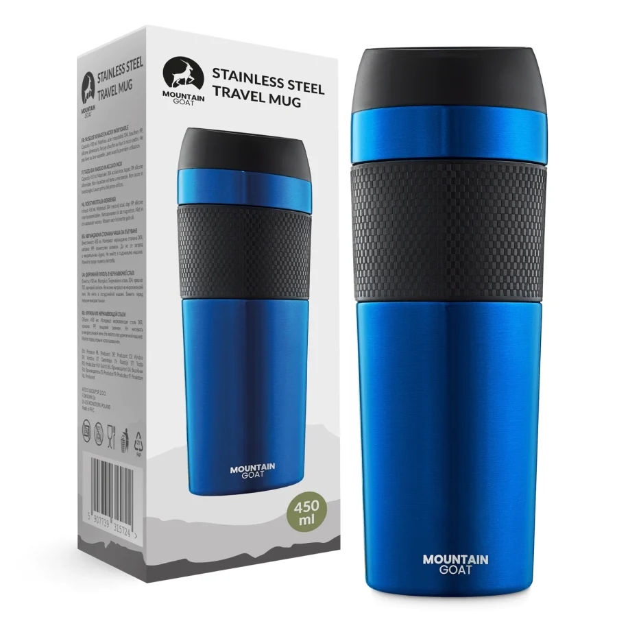 Termokrus travel 400 ml blå – Mountain Goat – bilde 1 av 8