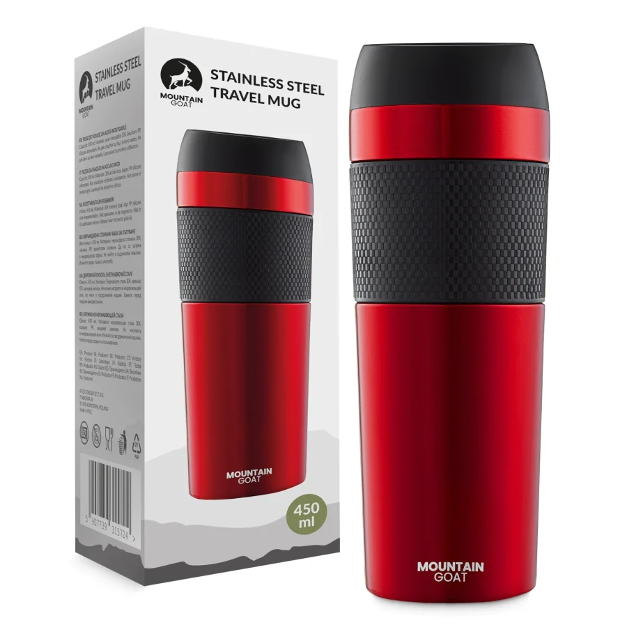Termokrus travel 400 ml rød – Mountain Goat – bilde 1 av 8