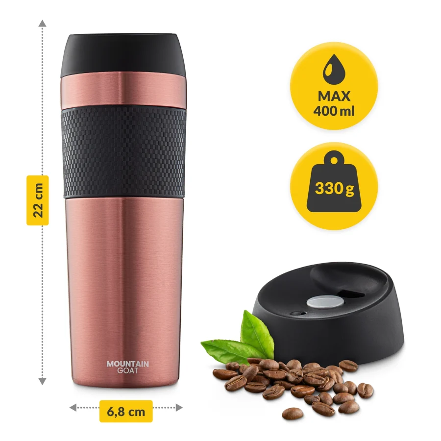 Termokopp TRAVEL 450 ml – rosa – Mountain Goat – bilde 2 av 8