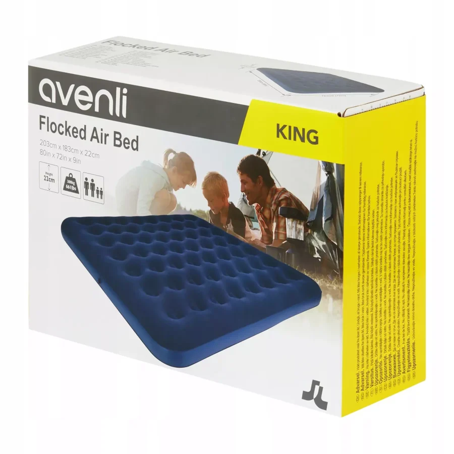Dobbel luftmadrass 203 × 183 × 22 cm med pumpe og puter – Avenli – bilde 7 av 8
