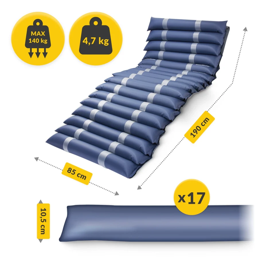 Trykkavlastende luftmadrass MED med pumpe – 190 × 85 cm – bilde 2 av 8