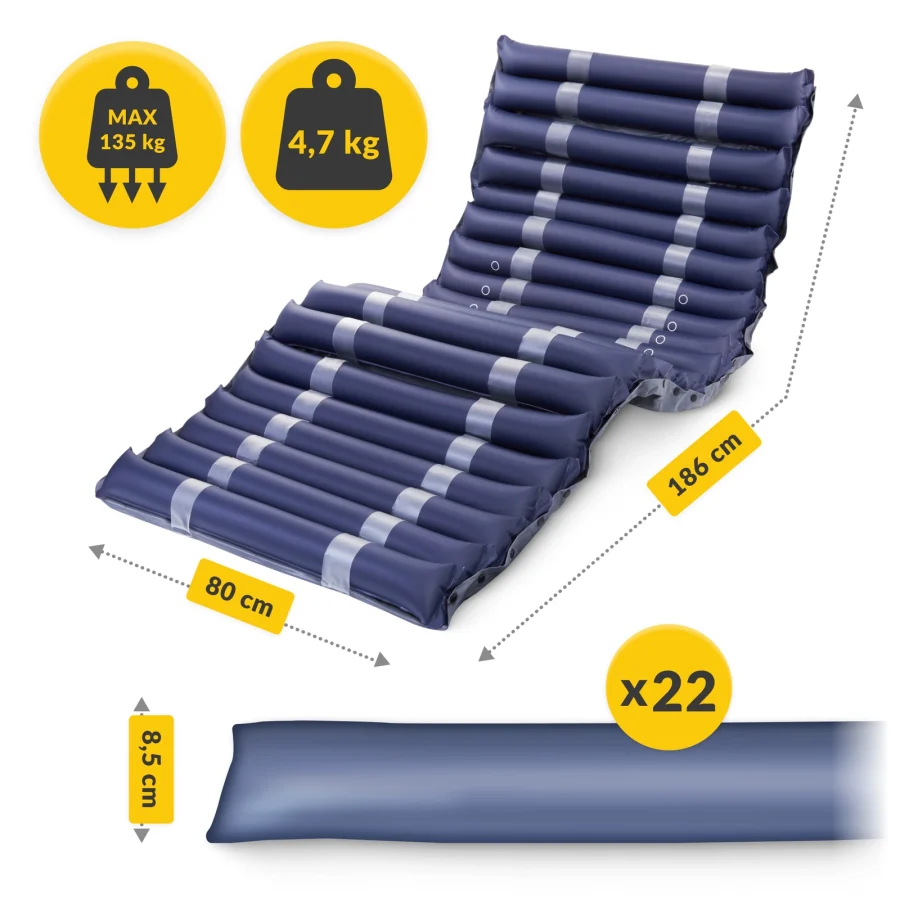 Trykkavlastende luftmadrass PRO med pumpe – 186 × 80 cm – bilde 2 av 8