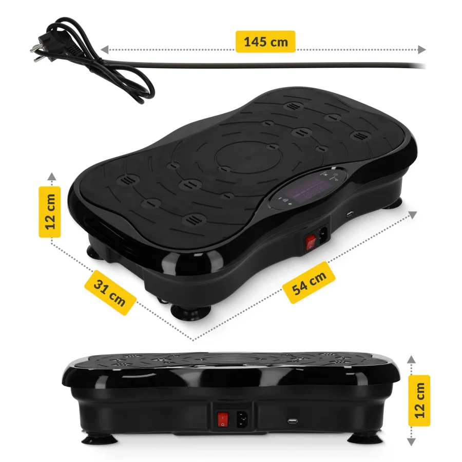Vibrasjonsplate ULTRA+ – 200 W, 5 programmer, svart – bilde 2 av 8