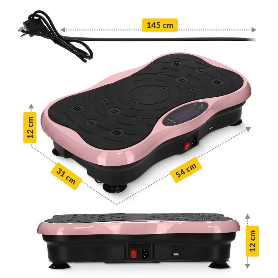 Vibrasjonsplate ULTRA+ – 200 W, 5 programmer, rosa – bilde 4 av 8