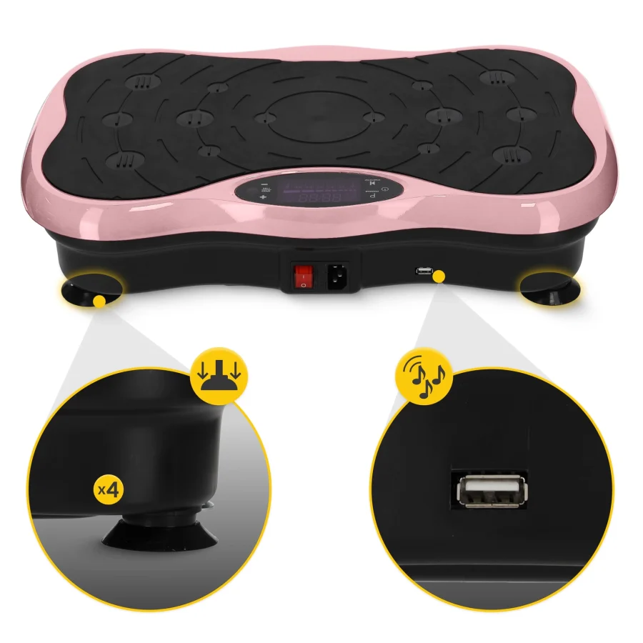 Vibrasjonsplate ULTRA+ – 200 W, 5 programmer, rosa – bilde 7 av 8