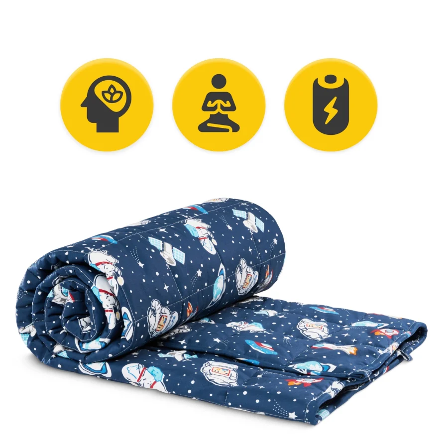 Vektdyne for barn 4 kg – 100 × 150 cm, marineblå – bilde 2 av 8