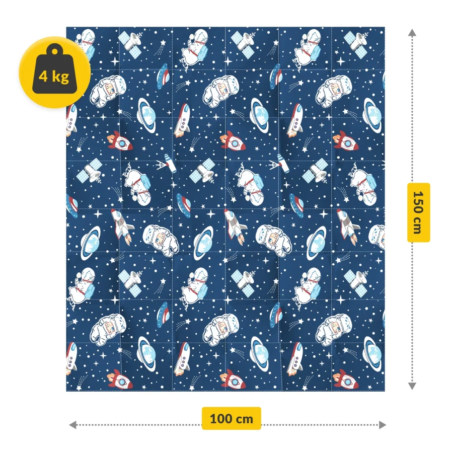 Vektdyne for barn 4 kg – 100 × 150 cm, marineblå – bilde 7 av 8