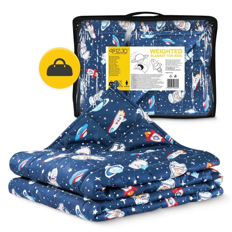 Vektdyne for barn 5 kg – 100 × 150 cm, marineblå – bilde 8 av 8