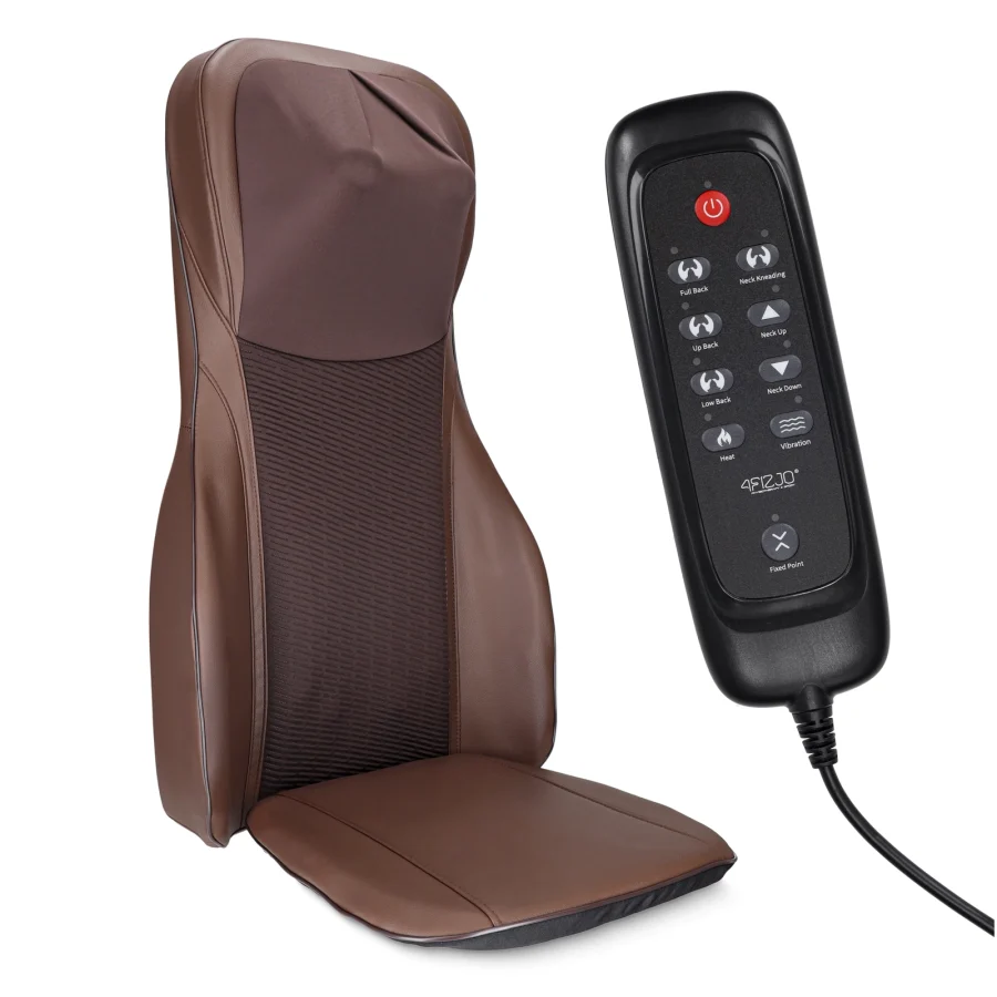 Shiatsu-massasjematte ULTRA til stol – brun – bilde 1 av 6