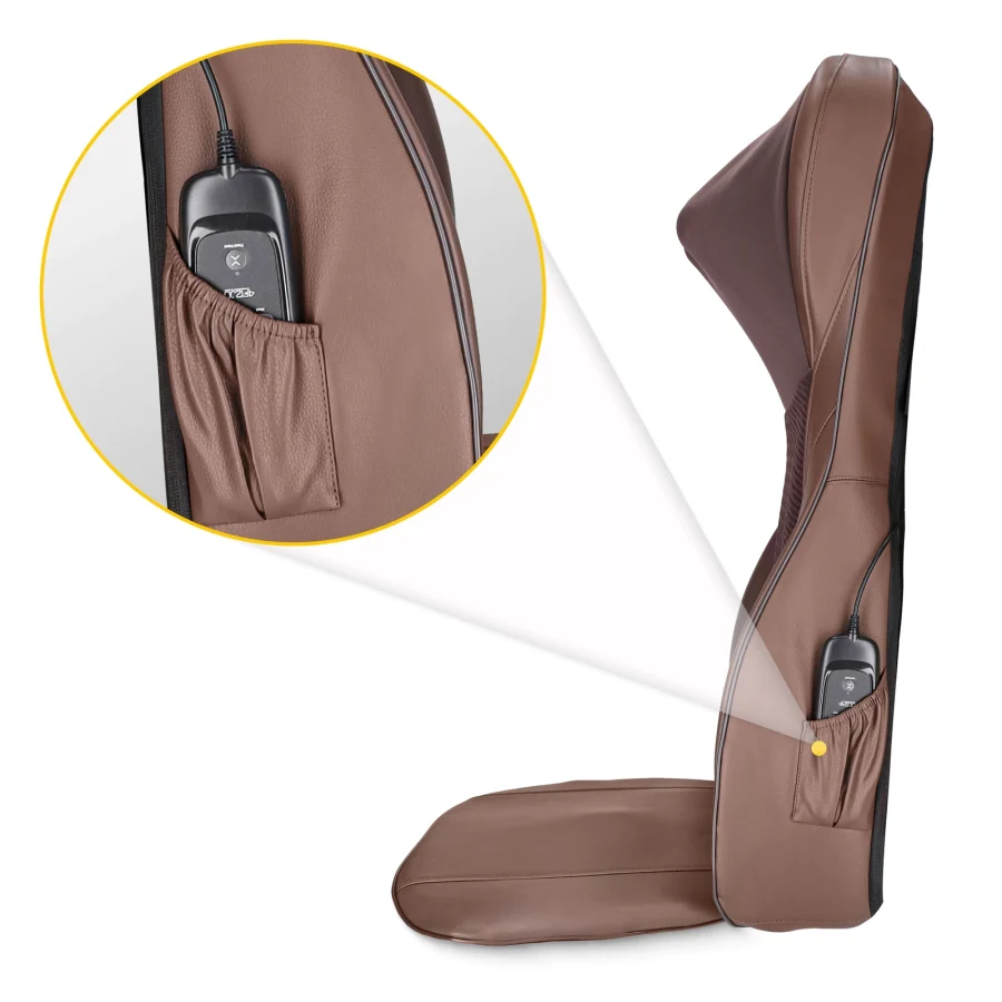 Shiatsu-massasjematte ULTRA til stol – brun – bilde 6 av 6