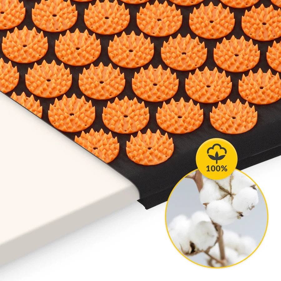 Stor akupressurmatte med pute klassisk XL oransje – bilde 4 av 8