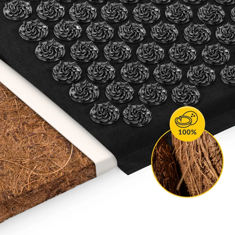 ECO akupressurmatte med bokhveteskall og kokosnøtt svart – bilde 3 av 8