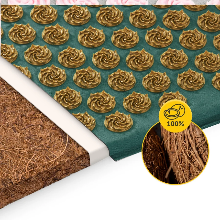 ECO akupressurmatte med bokhveteskall og kokosnøtt grønn – bilde 3 av 8