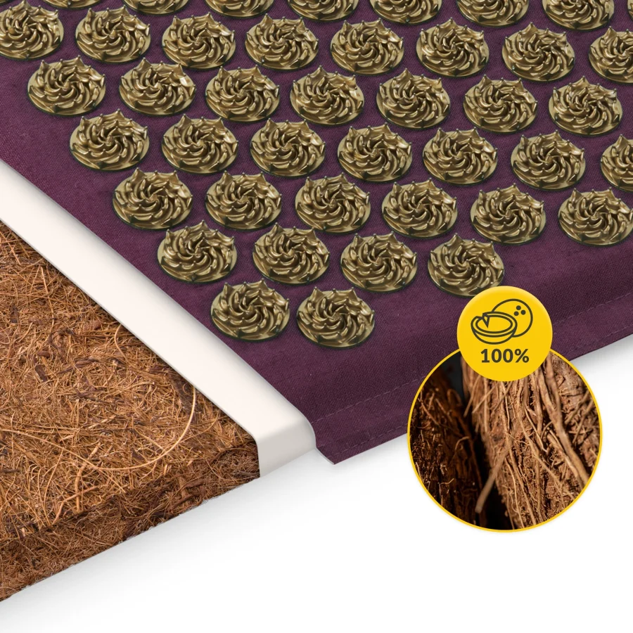 ECO akupressurmatte med bokhveteskall og kokosnøtt lilla – bilde 3 av 8