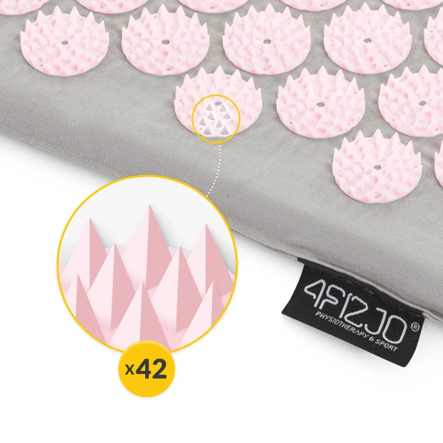 Klassisk rosa akupressurmatte med pute – bilde 5 av 8