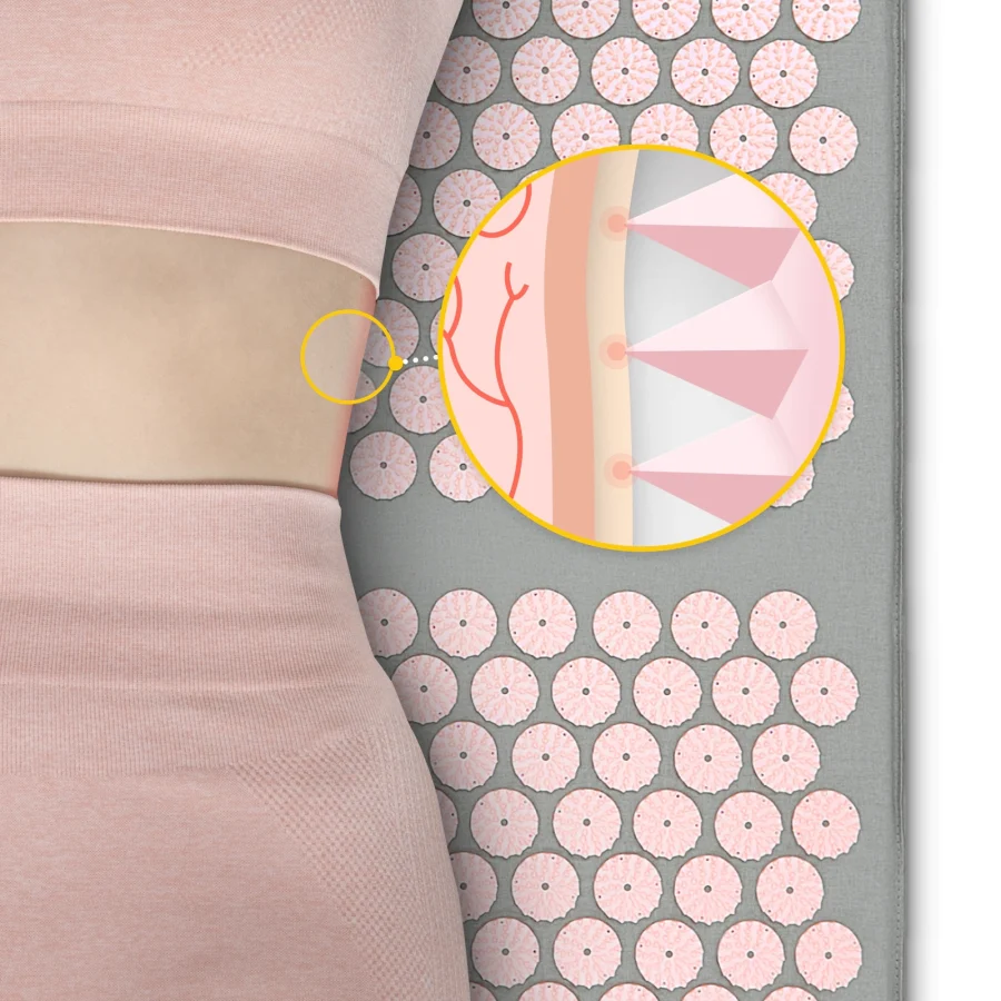 Stor akupressurmatte med pute klassisk XL rosa – bilde 7 av 8