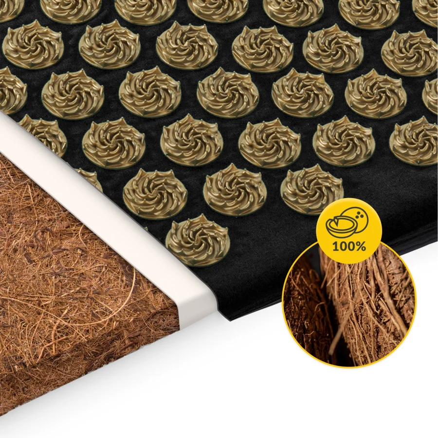 Akupressurmatte ECO XL med pute – 110 × 42 cm, svart – bilde 3 av 8