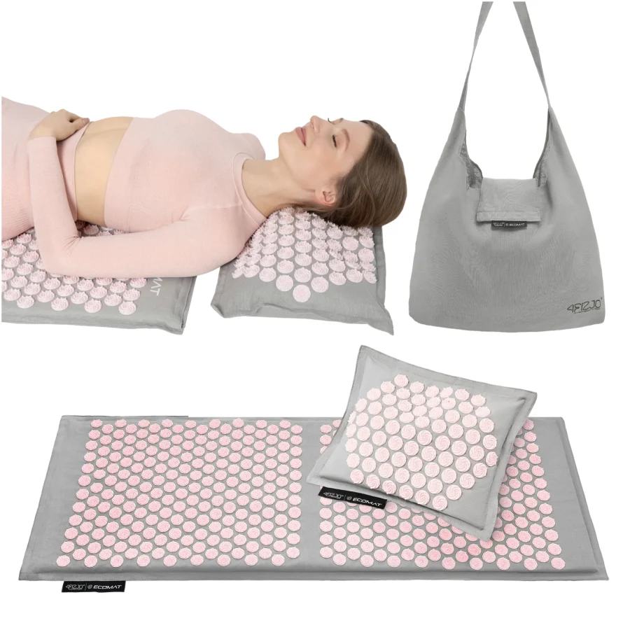 ECO akupressurmatte med pute XL rosa – bilde 1 av 8