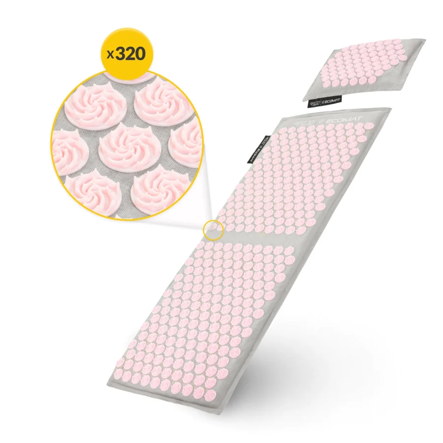 ECO akupressurmatte med pute XL rosa – bilde 6 av 8