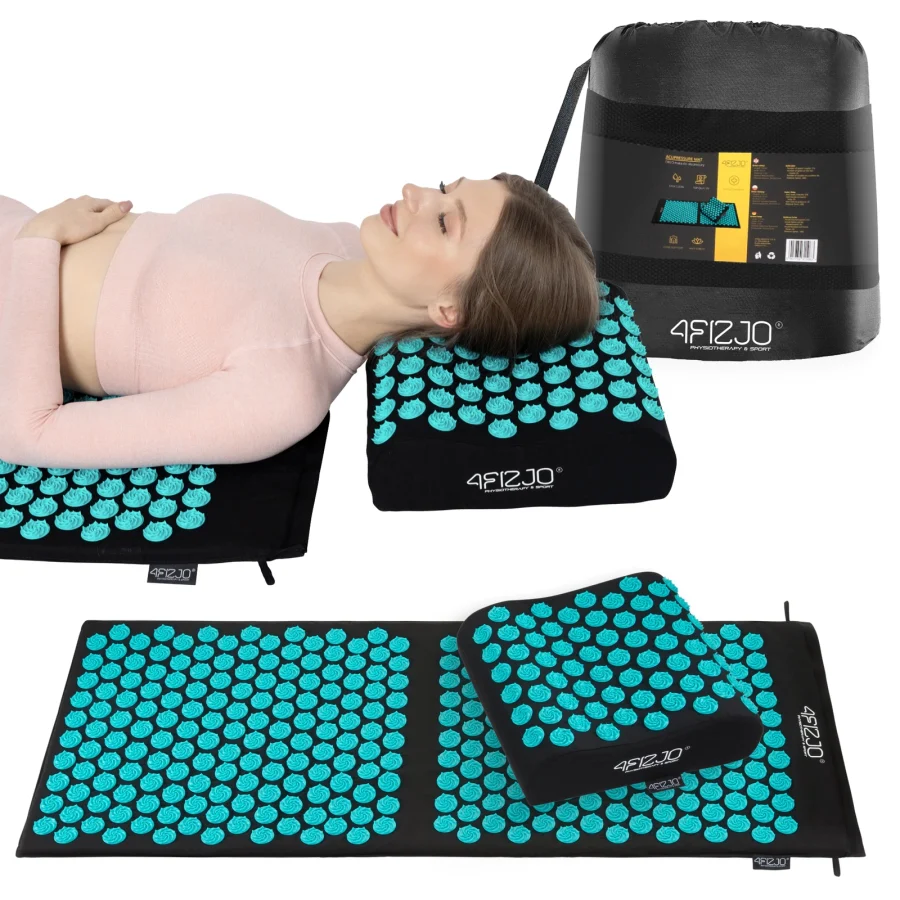 Ergo akupressurmatte med pute XL blå – bilde 1 av 8