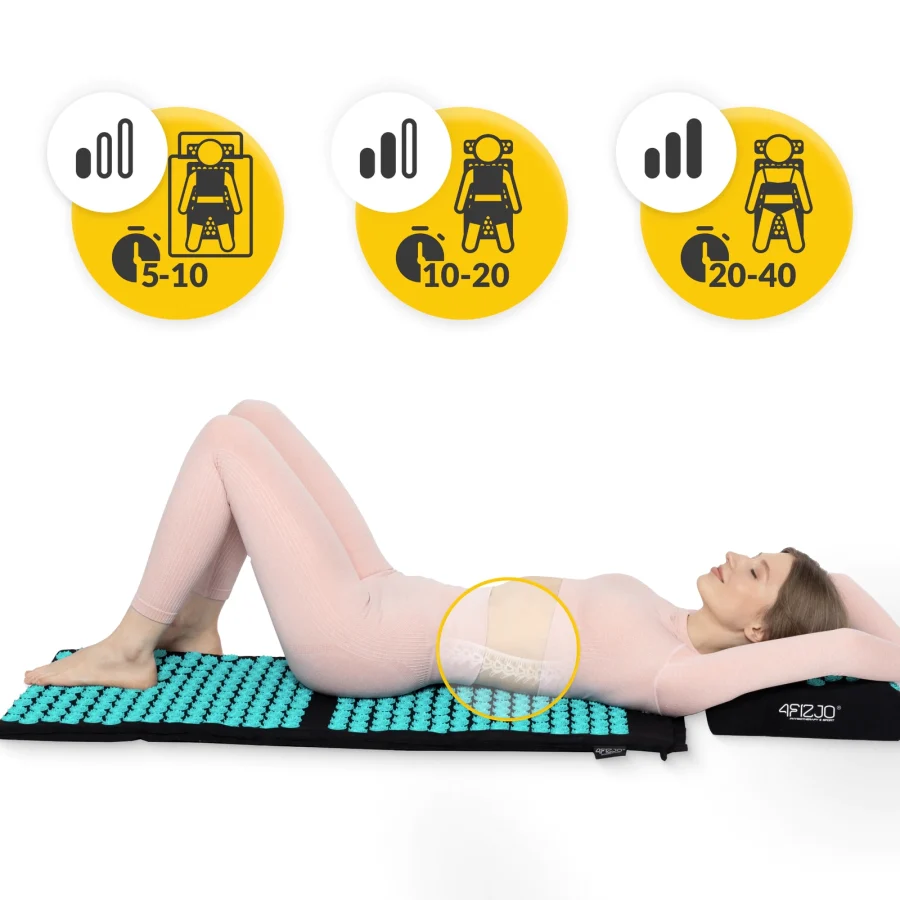 Ergo akupressurmatte med pute XL blå – bilde 3 av 8