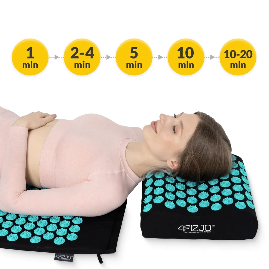 Ergo akupressurmatte med pute XL blå – bilde 8 av 8