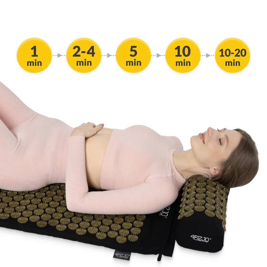 Klassisk svart akupressurmatte med pute – bilde 8 av 8