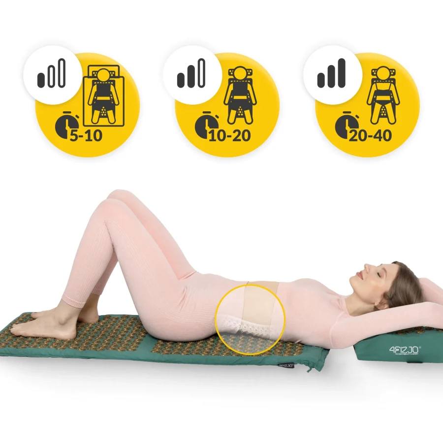 Ergo akupressurmatte med pute XL grønn – bilde 3 av 8