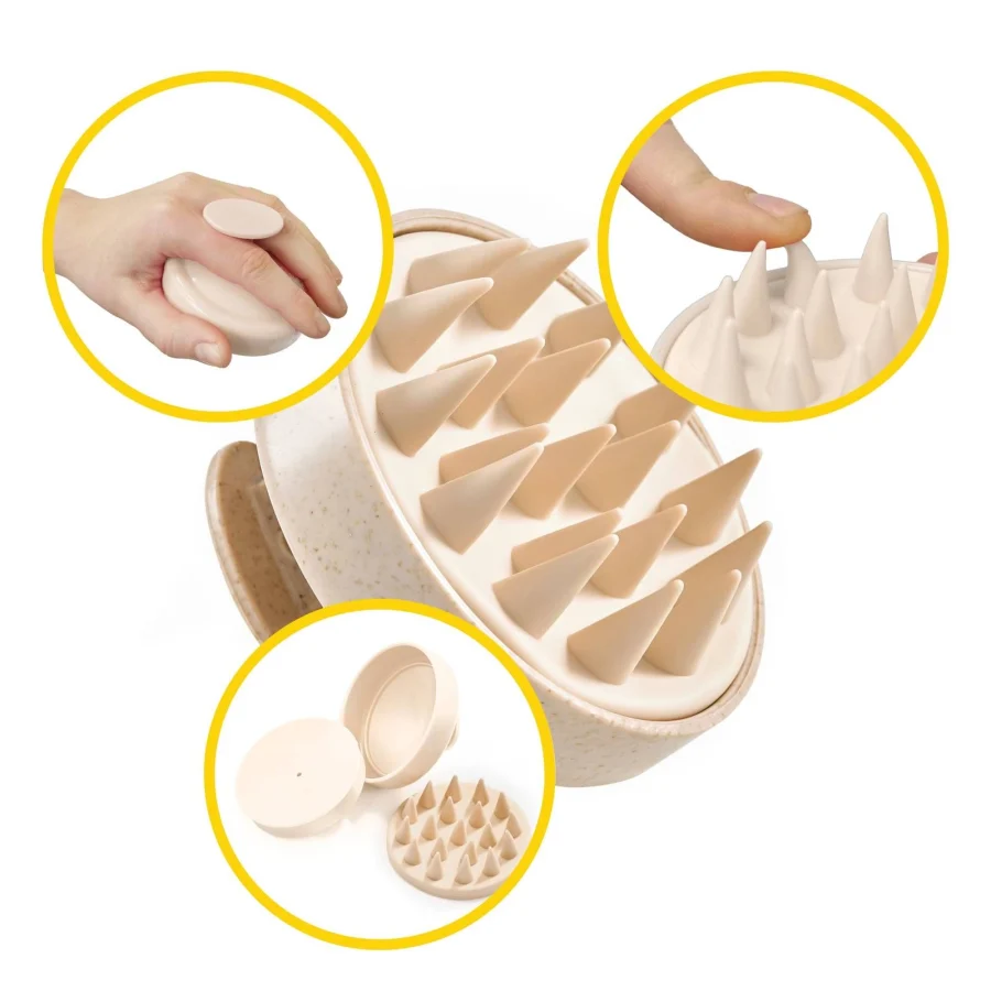 Beige hodemassasjebørste – bilde 4 av 6