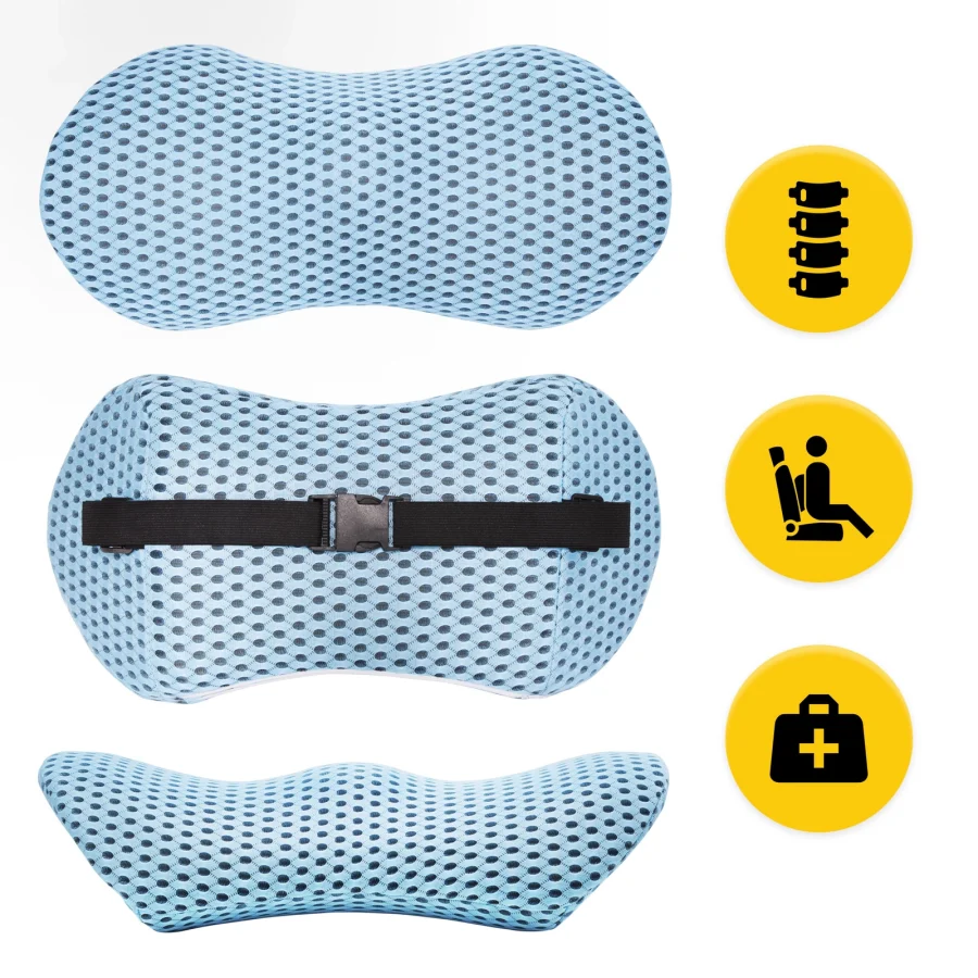 Ergonomisk korsryggpute med memoryskum – blå – bilde 2 av 8