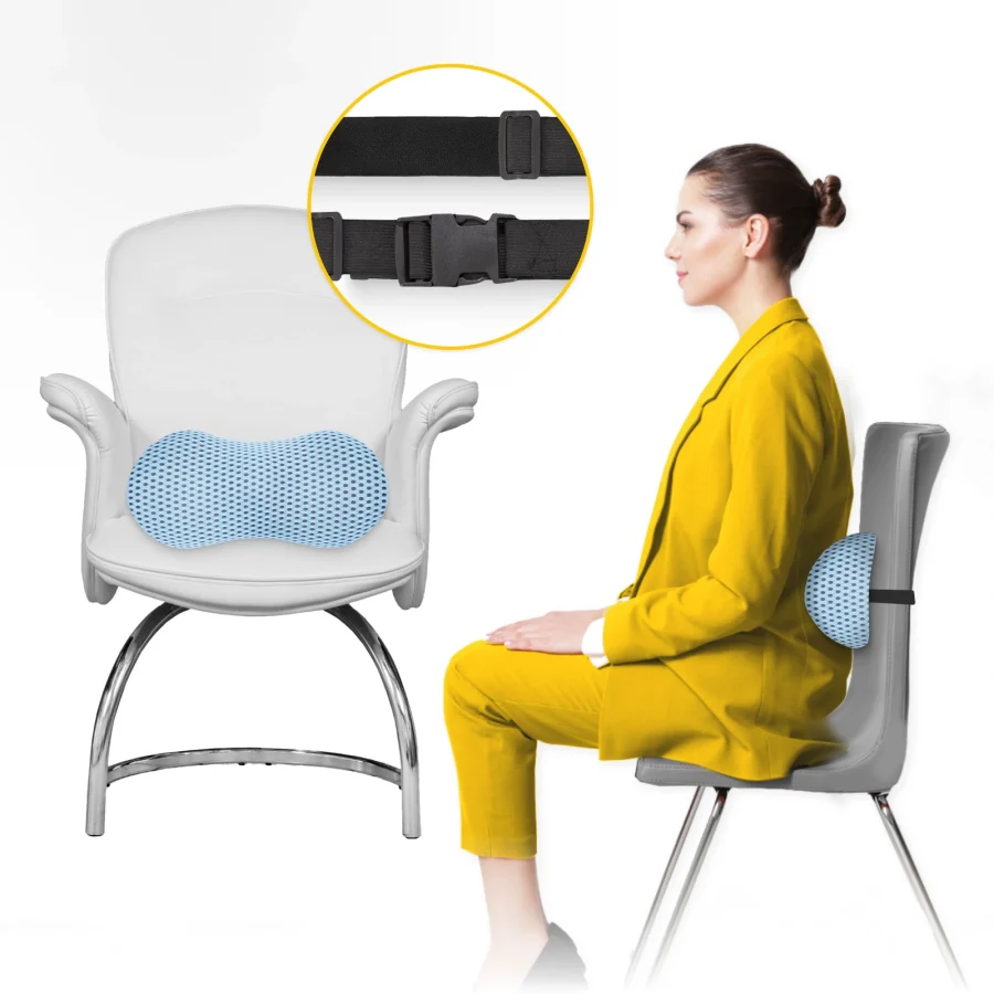Ergonomisk korsryggpute med memoryskum – blå – bilde 5 av 8