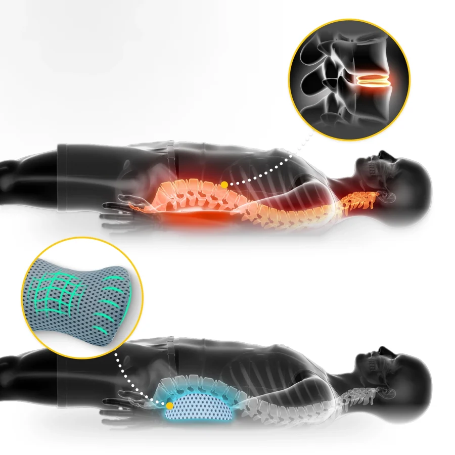 Ergonomisk korsryggpute med memoryskum – blå – bilde 7 av 8