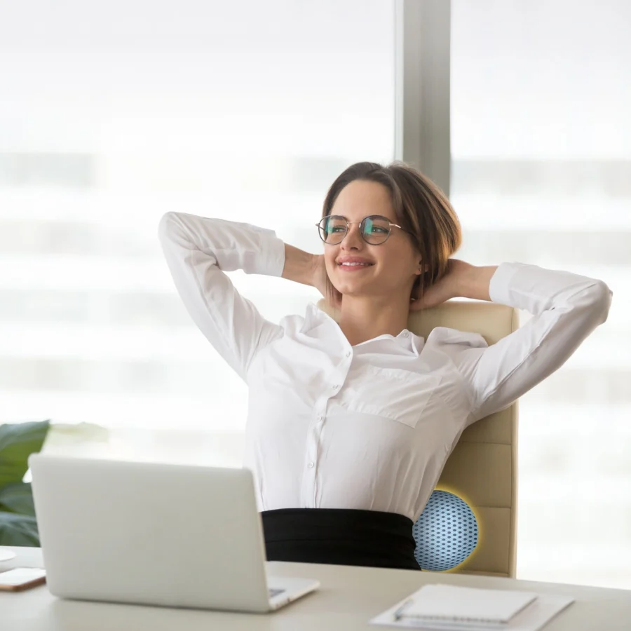 Ergonomisk korsryggpute med memoryskum – blå – bilde 8 av 8
