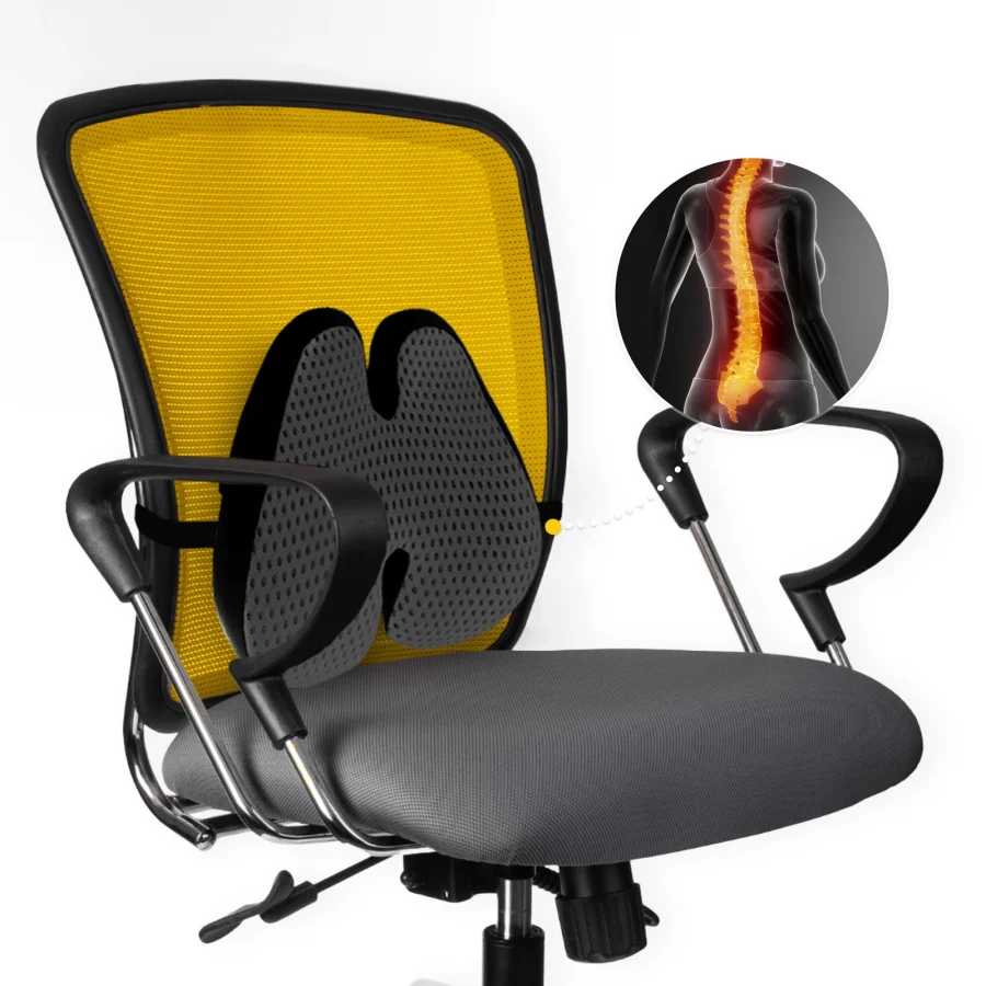 Ergonomisk ryggpute med memoryskum – svart – bilde 3 av 8