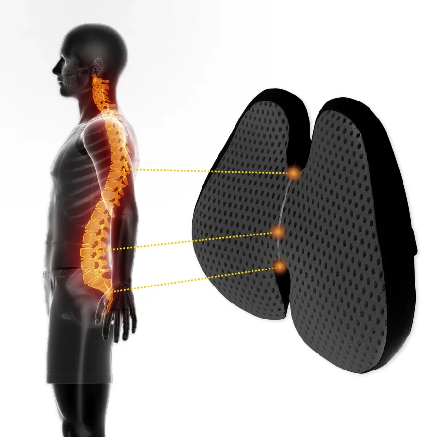 Ergonomisk ryggpute med memoryskum – svart – bilde 5 av 8